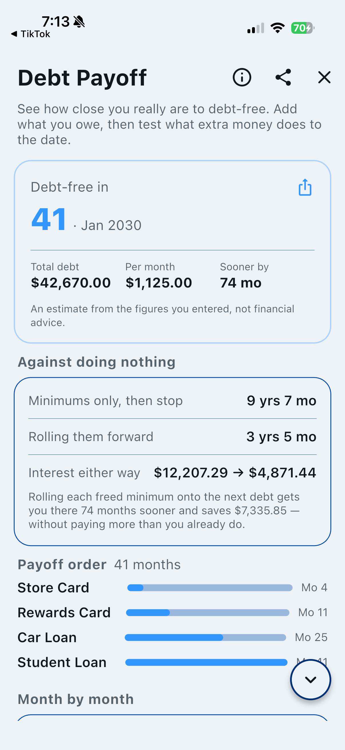 Debt payoff calculator